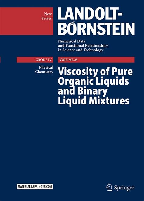 Viscosity of Pure Organic Liquids and Binary Liquid Mixtures Kindle Editon