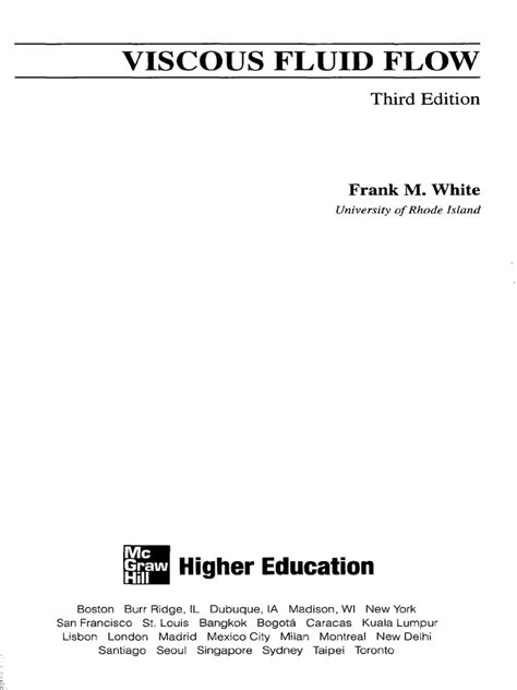 Viscous Fluid Flow White 3rd Edition Ebook PDF