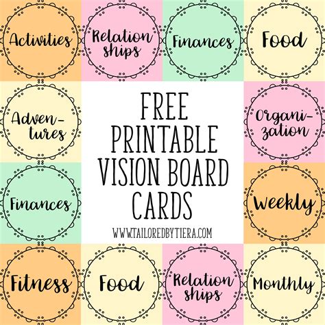Vision Board Clip Art Printable Free