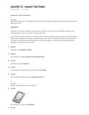 Vista Leccion 10 Lesson Test Answers Doc