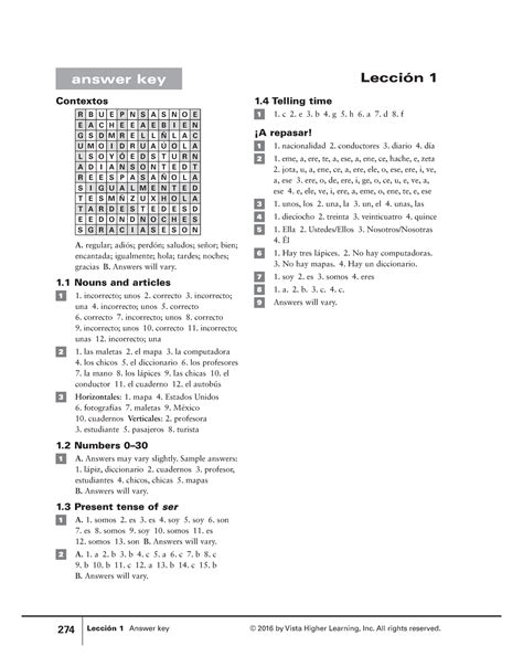 Vista Work Answer Key Doc