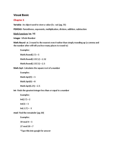 Visual Basic Chapter 3 Answers Doc