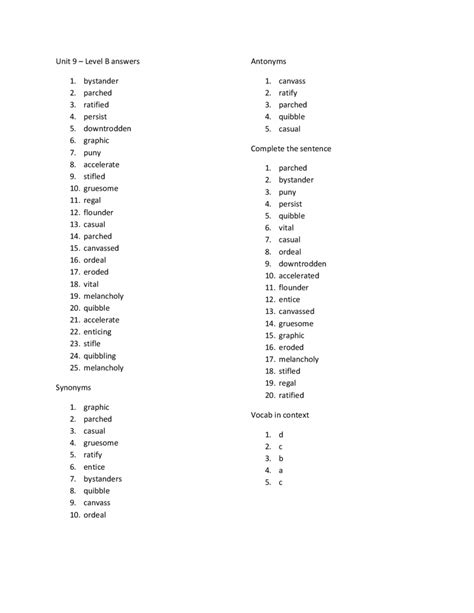 Vocab Answers Level B Epub