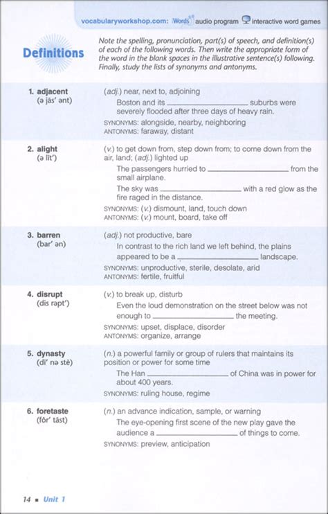 Vocab Book B Answers Reader