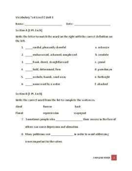 Vocab Workshop Answers Unit 12 PDF