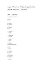 Vocab Workshop Level H Answers Kindle Editon