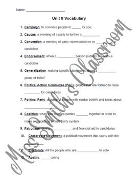 Vocabulary Activity 9 Political Parties Answer Key Reader