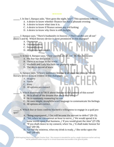 Vocabulary Builder Macbeth Act 2 Answer Key Doc