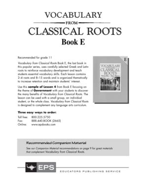 Vocabulary From Classical Roots E Answer Key Online Doc