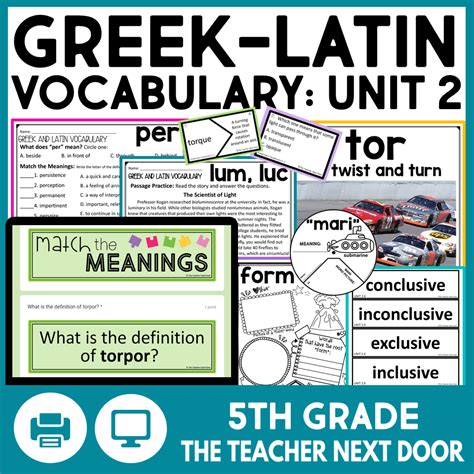 Vocabulary From Latin And Greek Roots Unit 2 Answers Key Epub