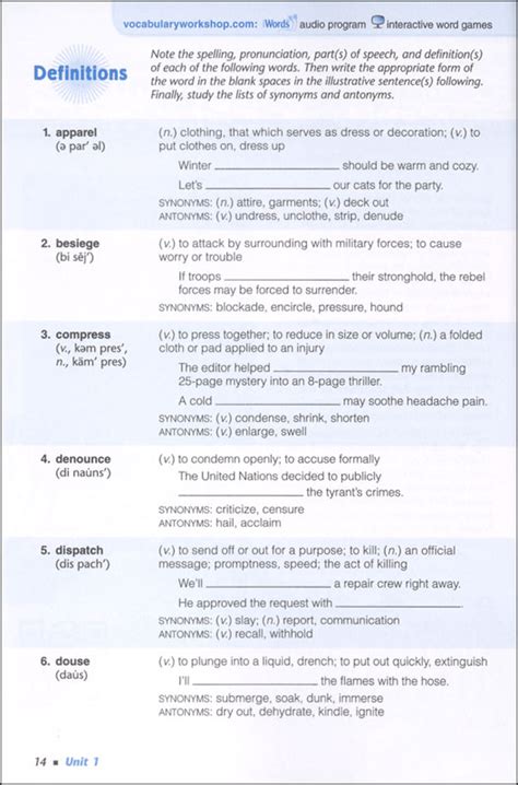 Vocabulary Unit 5 Answers Kindle Editon