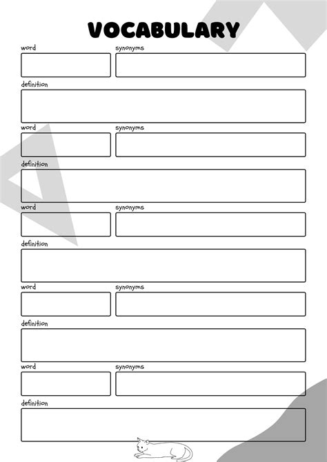 Vocabulary Word Template