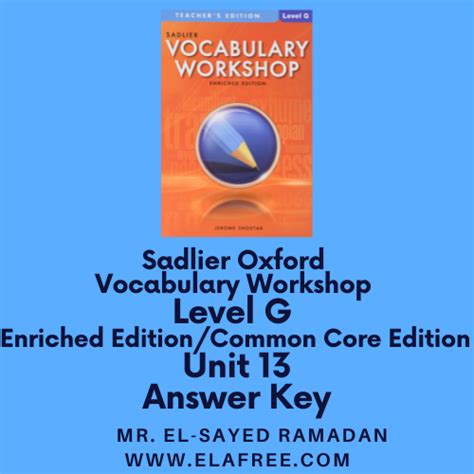 Vocabulary Workshop Answer Key Unit 13 Kindle Editon