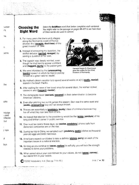 Vocabulary Workshop Answers Level C Unit 7 Reader