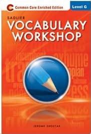 Vocabulary Workshop Common Core Enriched Edition Answers Level G Reader