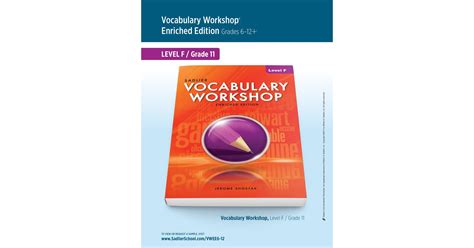 Vocabulary Workshop Enriched Edition Level F Answers Reader