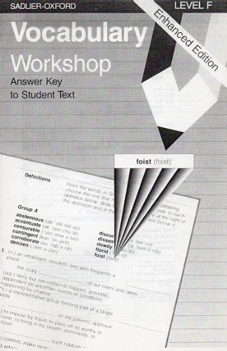 Vocabulary Workshop Level F Answers Enhanced Edition Reader