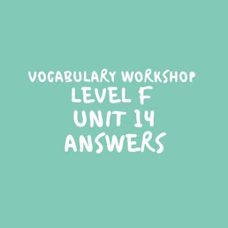 Vocabulary Workshop Level F Unit 14 Answers Epub