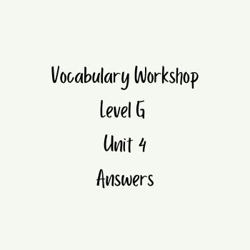 Vocabulary Workshop Level G Answers Weebly PDF