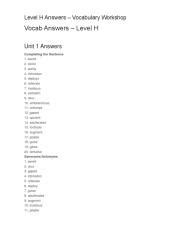 Vocabulary Workshop Level H Answers Epub
