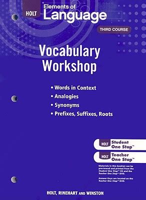 Vocabulary Workshop Third Course Answer Key Reader