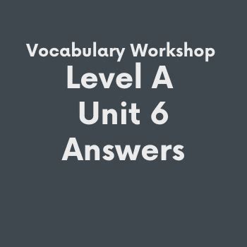 Vocabulary Workshop Unit 6 Answers Epub