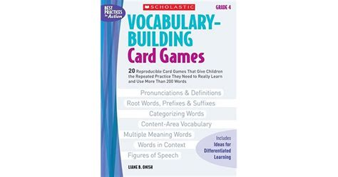 Vocabulary-Building Card Games Grade 3 20 Reproducible Card Games That Give Children the Repeated Practice They Need to Really Learn and Use More Than 200 Words Best Practices in Action Doc