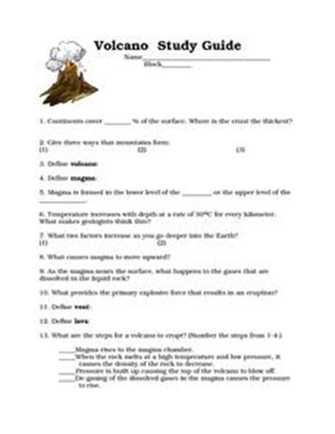 Volcano Study Guide Answers PDF