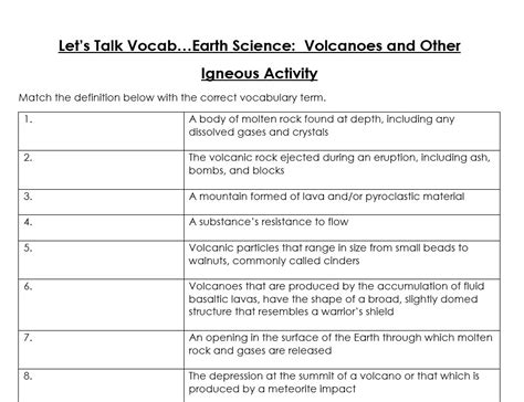 Volcanoes And Other Igneous Activity Answers Reader