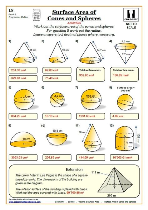 Volume And Surface Area Answers Doc