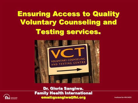 Voluntary Counseling and Testing: 10,000+ Lives Saved!