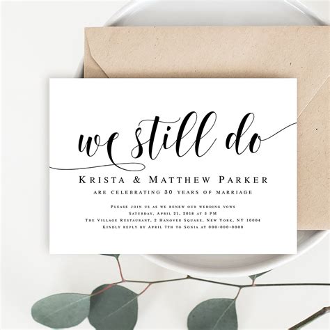 Vow Renewal Invitations Templates Free