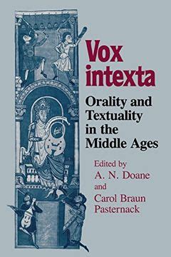 Vox Intexta Orality and Textuality in the Middle Ages Epub