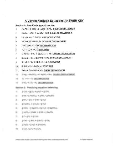 Voyage Through Eaquations Answer Key Epub