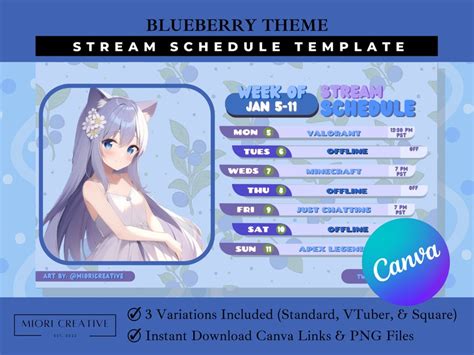 Vtuber Schedule Template Canva