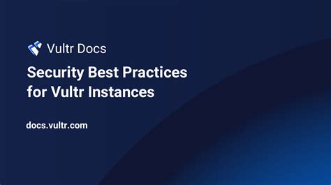 Vultr server security best practices checklist