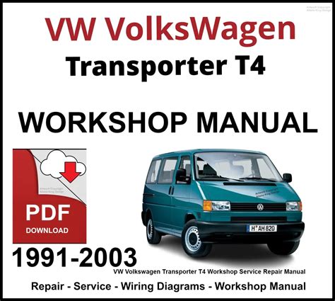 Vw Volkswagen Transporter T4 Workshop Manual Ebook PDF