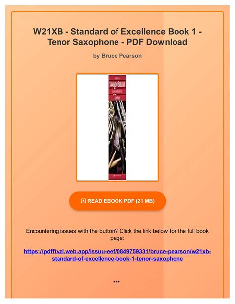 W21XB Standard of Excellence Book 1 Tenor Saxophone