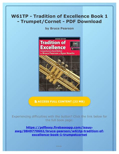 W61TP Tradition of Excellence Book 1 Trumpet Cornet