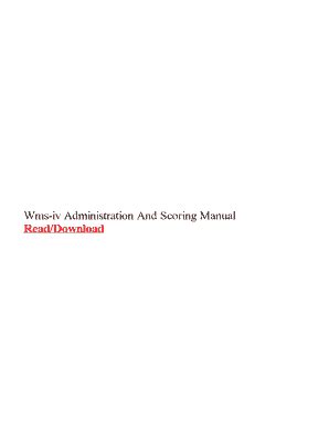 WAIS IV ADMINISTRATION AND SCORING MANUAL PDF Ebook Epub