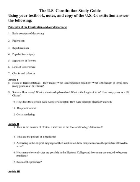 WALK THROUGH CONSTITUTION STUDY GUIDE ANSWER KEY Ebook Kindle Editon