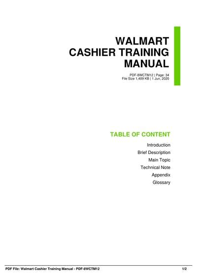 WALMART CASHIER TRAINING MANUAL Ebook Doc