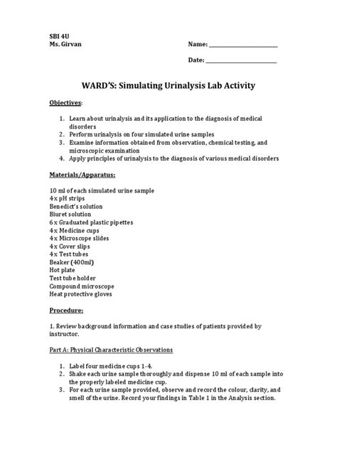 WARDS SIMULATING URINALYSIS LAB ANSWERS Ebook Epub