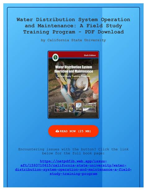 WATER DISTRIBUTION SYSTEM OPERATION AND MAINTENANCE Ebook Epub