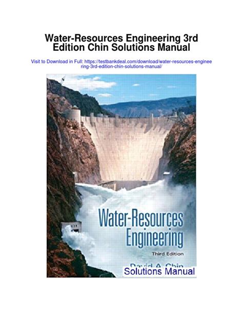 WATER RESOURCES ENGINEERING CHIN THIRD EDITION Ebook Epub