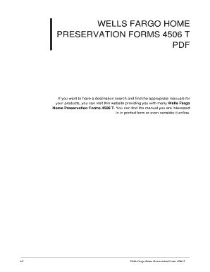 WELLS FARGO HOME PRESERVATION FORMS 4506 T Ebook Doc