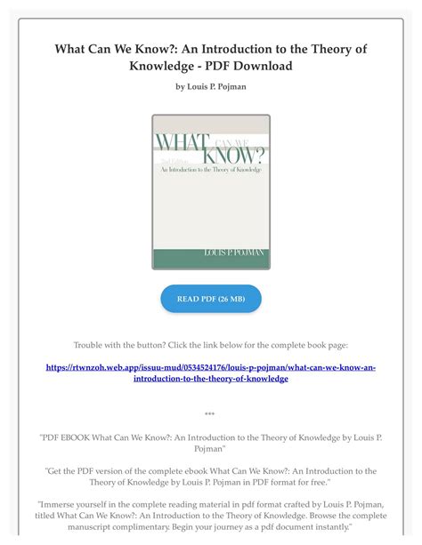 WHAT CAN WE KNOW POJMAN Ebook Epub