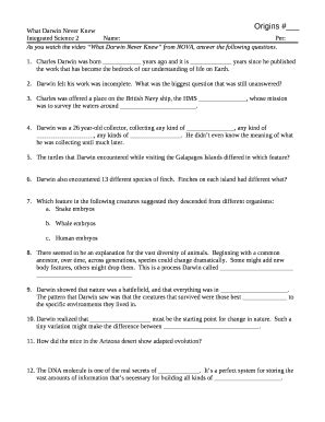 WHAT DARWIN NEVER KNEW PBS NOVA SPECIAL WORKSHEET ANSWERS Ebook Reader