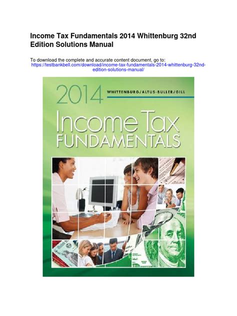 WHITTENBURG INCOME TAX FUNDAMENTALS 2014 SOLUTIONS MANUAL Ebook Doc