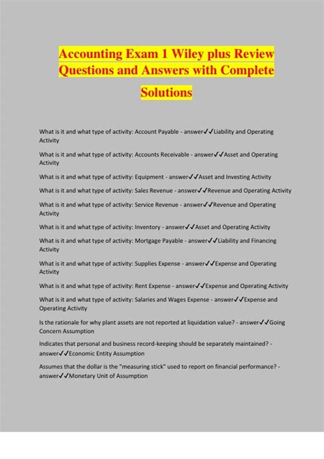 WILEY PLUS ACCOUNTING ANSWERS CHAPTER 20 Ebook Doc